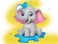 Peli Coloring Book: Elephant Spraying Water