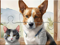 Peli Jigsaw Puzzle: Oil Painting Dog And Cat