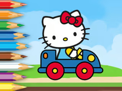 Peli Coloring Book: Hello Kitty Driving Car