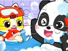 Peli Jigsaw Puzzle: Baby Panda Shower Time
