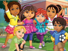 Peli Jigsaw Puzzle: Dora Into City