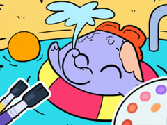 Peli Coloring Book: Elephant Swim