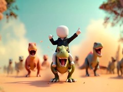Peli Stickman: Dinosaur arena