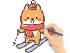 Peli Coloring Book: Skiing Puppy
