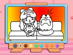 Peli Coloring Book: Toca Life With Pusheen
