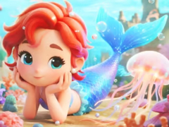 Peli Jigsaw Puzzle: Chibi Mermaid Marshmallow Jellyfish