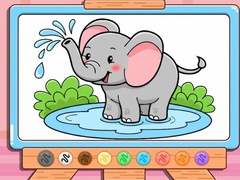 Peli Coloring Book: Cute Baby Elephant