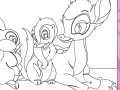 Peli Bambi, Flower, and Thumper Coloring